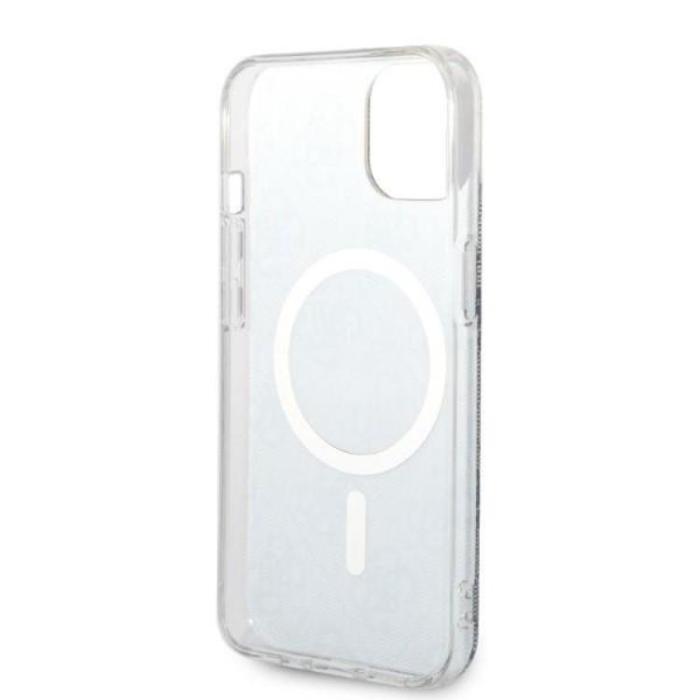 Guess - GUESS iPhone 14 Magsafe Skal Print + Trådlös Laddare - Blå