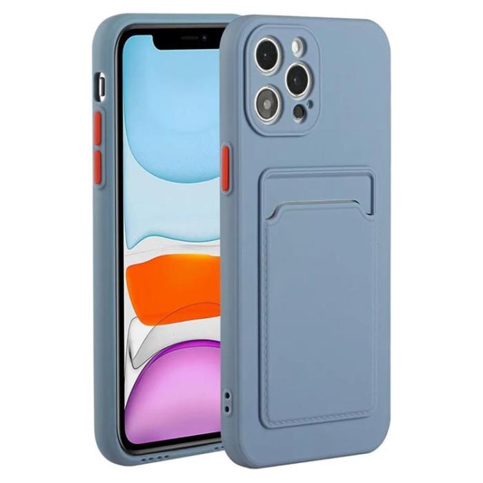 Taltech - iPhone 15 Pro Max Mobilskal Korthållare - Blå