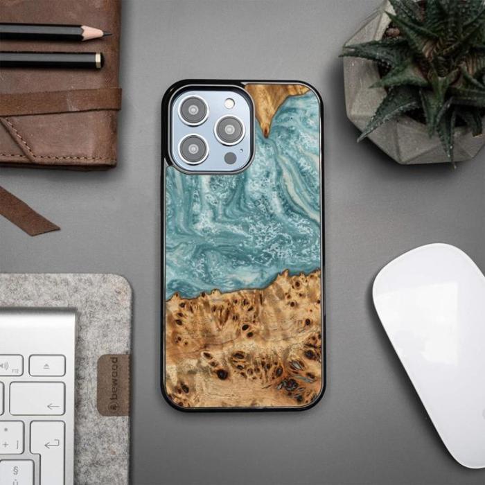 Bewood - Bewood iPhone 14 Pro Max Mobilskal Unique Uranus - Vit/Blå