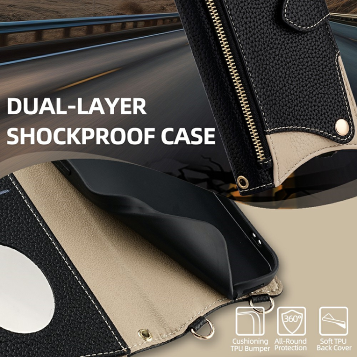 A-One Brand - OnePlus 15 5G Plånboksfodral Irregular Tail Style Läder - Svart