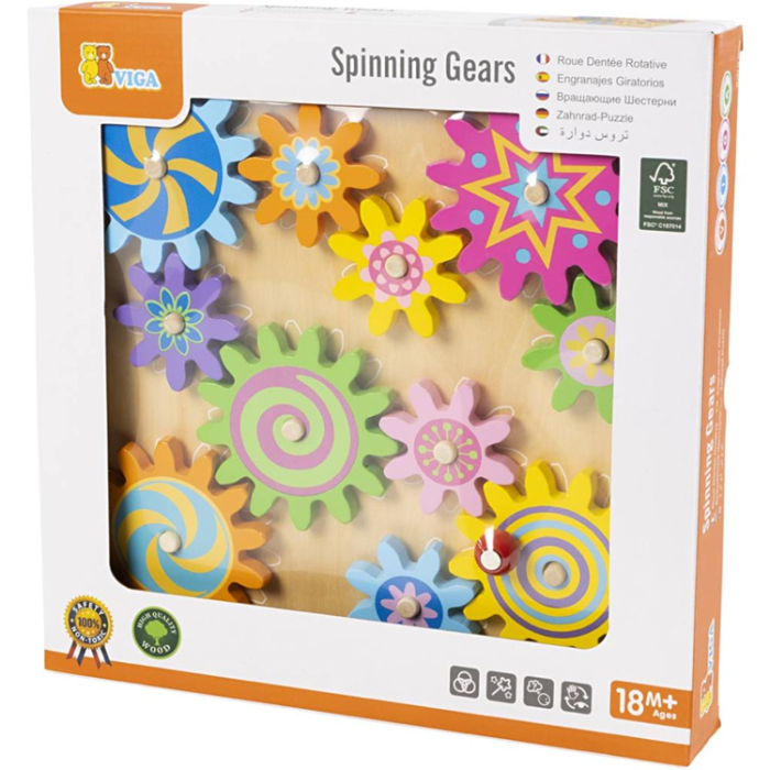 A-One Brand - VIGA Aktivitetstavla med Snurrande Kugghjul