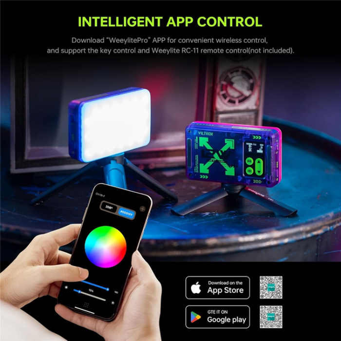 VILTROX - VILTROX Magnetisk Bärbar 360 Grader LED RGB Videolampa RB-V12