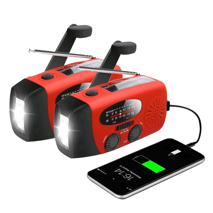 UTGATT1 - [2 PACK] Vevradio 2000mAh Powerbank, Solceller - Röd
