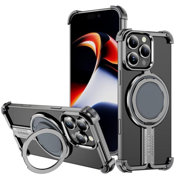 A-One Brand - iphone 15 Pro Max Mobilskal Titanium Bracket - Svart