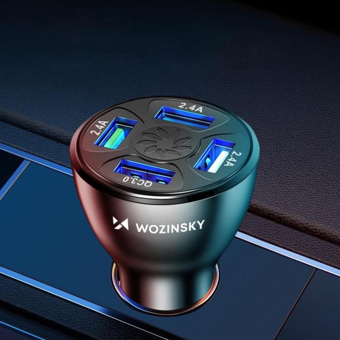 Wozinsky - Wozinsky Billaddare 50W 4x USB-A QC - Vit