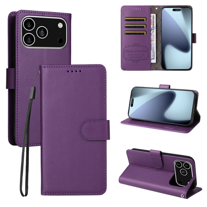 A-One Brand - iPhone 17 Pro Plånboksfodral RFID Blocking med Handledsrem