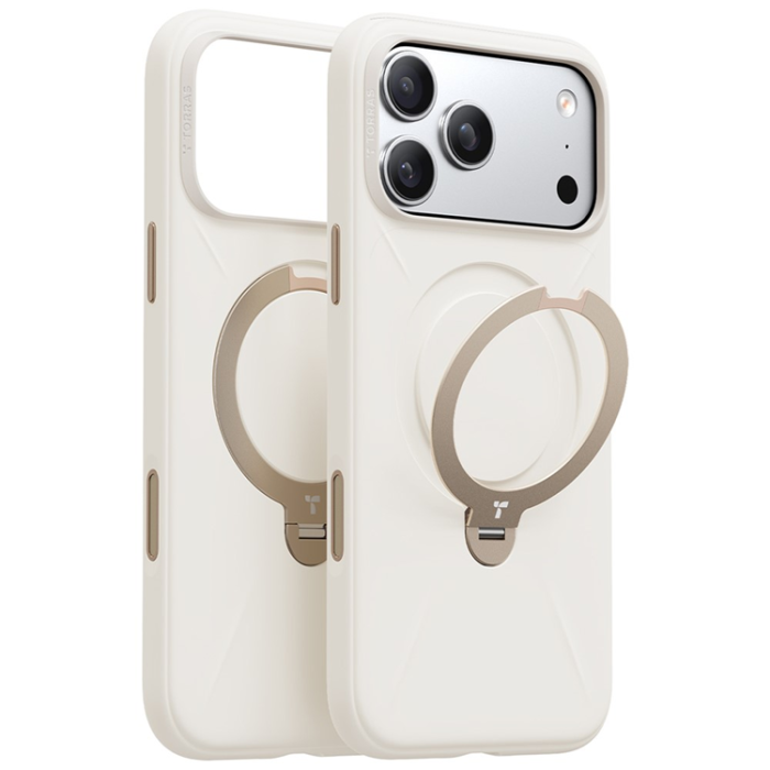 Torras - TORRAS iPhone 17 Pro Mobilskal MagSafe Ostand Q Pro - Vit
