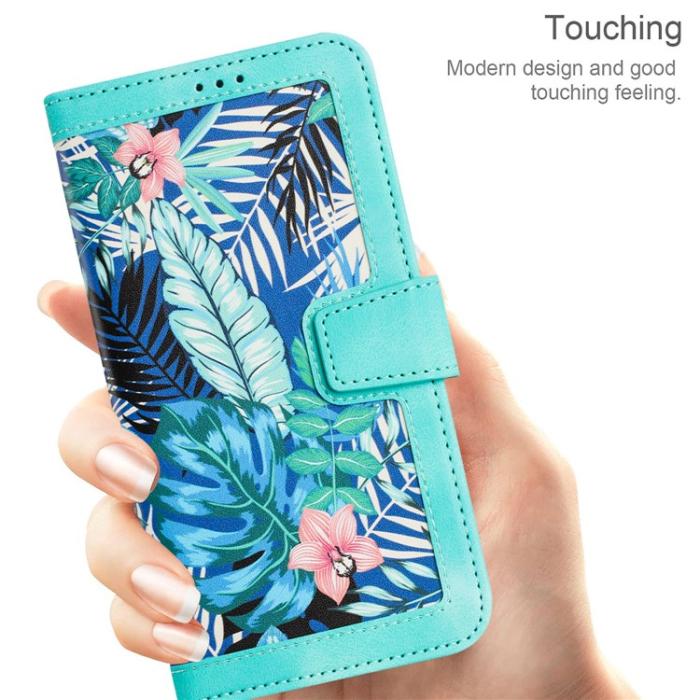 OEM - iPhone 15 Pro Max Plånboksfodral Flower Pattern - Grön
