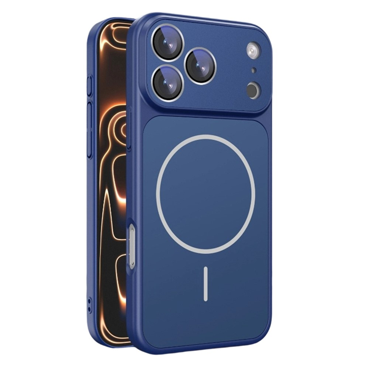 iPhone 17 Pro Mobilskal MagSafe med Linsfilm Skin-touch - Blå (Blå) | 2353 | AlltMobil