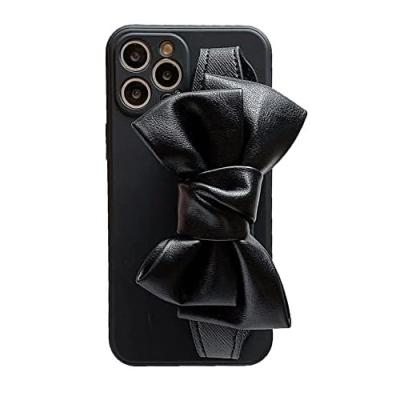 Bowknot Läderrem TPU Skal iPhone 13 - Svart