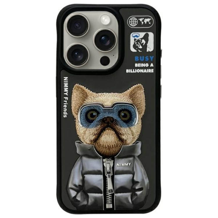 Nimmy iPhone 15 Pro Max Mobilskal Cool & Cute 2.0 Dog - Svart | 2353 | AlltMobil