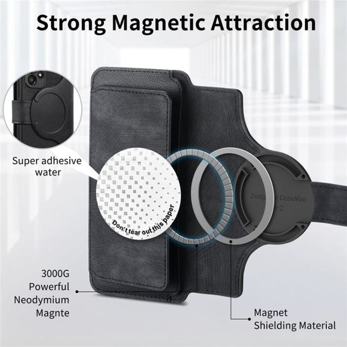 CASENEO - Caseneo Plånboksfodral För Galaxy A26 Magnetic Läder - Svart