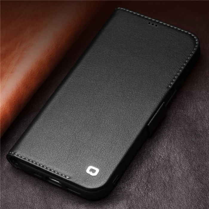 QIALINO - QIALINO iPhone 12 mini Plånboksfodral Äkta Läder Magnetisk