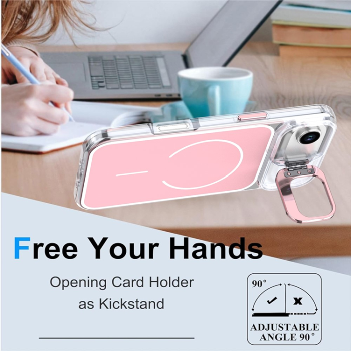 A-One Brand - iPhone Air Mobilskal MagSafe Lens Kickstand TPU + PC - Rosa