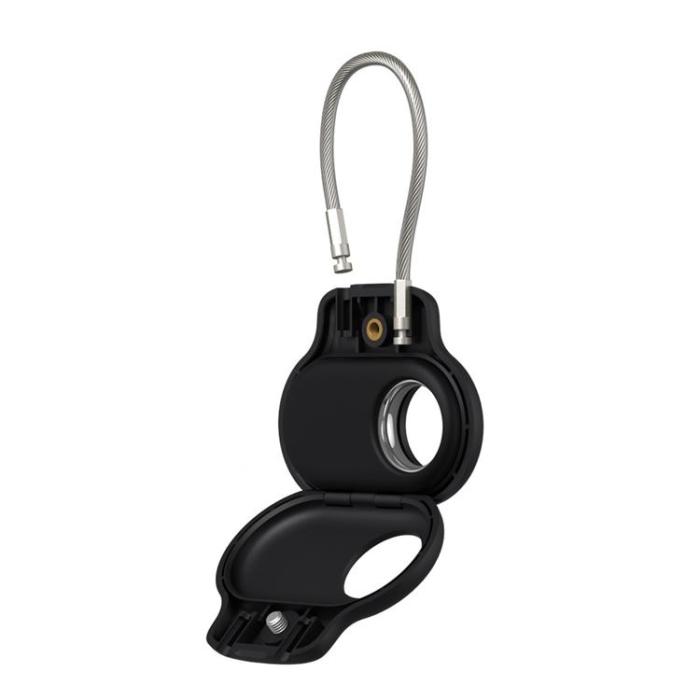 OEM - Galaxy SmartTag 1/2 Skal Silikon med Ståltråd Spårningsenhet Tillbehör - Svart