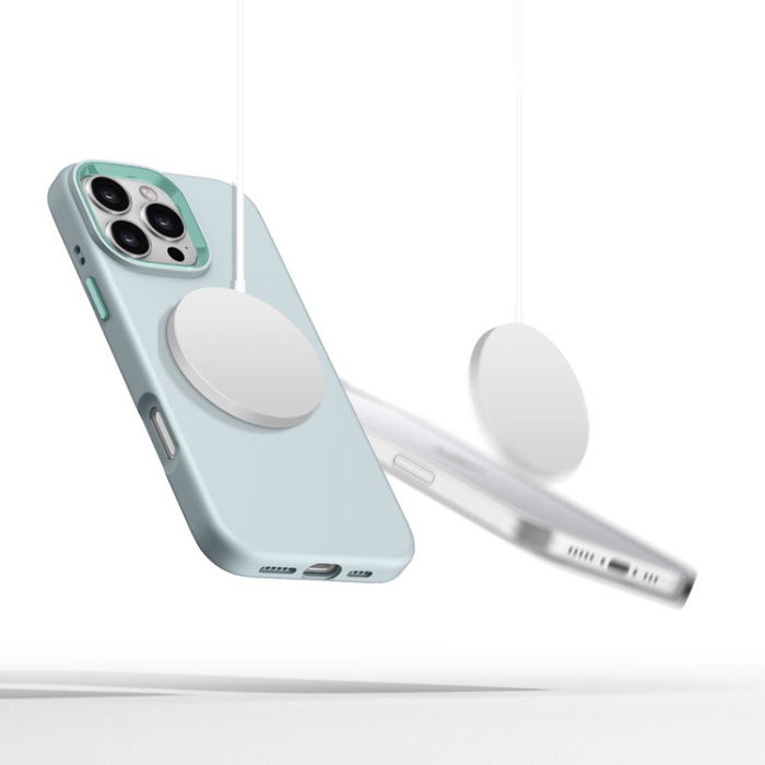 Tech-Protect - Tech-Protect iPhone 16 Pro Mobilskal Magsafe Pure Silikon - Himmelsblå