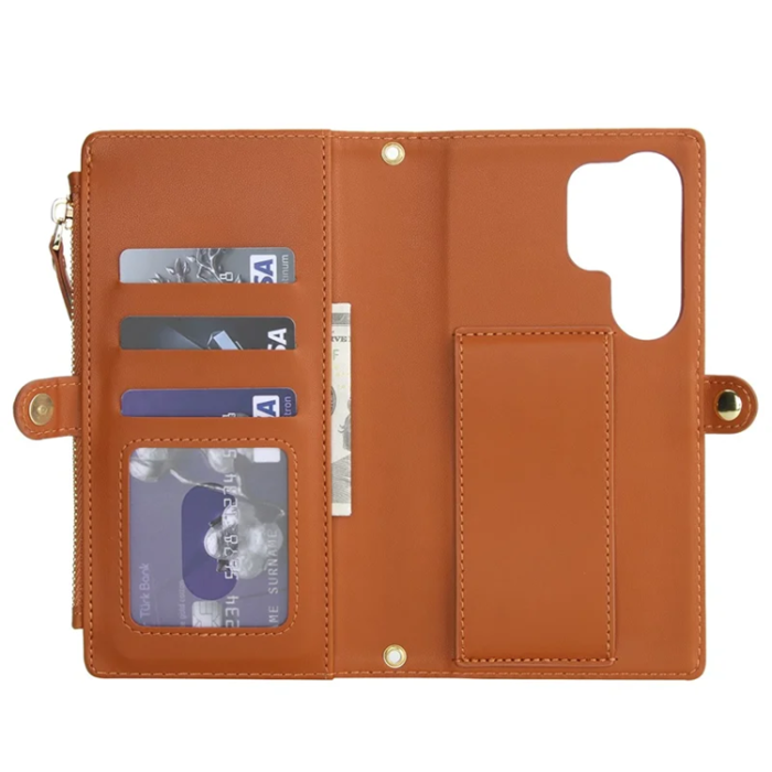 A-One Brand - Galaxy S25 Ultra Plånboksfodral MagSafe Detachable - Brun