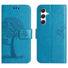 OEM - Pl&aring;nboksfodral f&ouml;r Samsung Galaxy S26 Konstl&auml;der med rem - Bl&aring;
