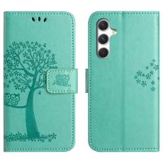 OEM - Pl&aring;nboksfodral f&ouml;r Samsung Galaxy S26 Konstl&auml;der med rem - Cyan