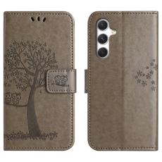 OEM - Pl&aring;nboksfodral f&ouml;r Samsung Galaxy S26 Konstl&auml;der med rem - Gr&aring;