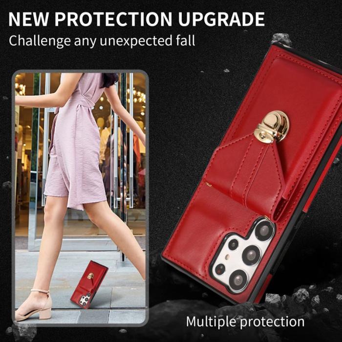 OEM - Mobilfodral för Samsung Galaxy S26 Ultra Kickstand Kortfack - Röd
