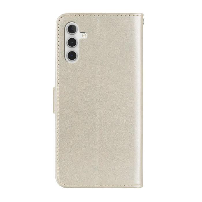 OEM - Plånboksfodral för Samsung Galaxy S26 Konstläder med handledsrem - Guld