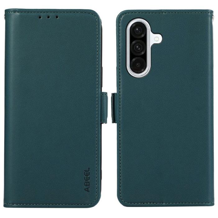 ABEEL - ABEEL Mobilskal till Samsung Galaxy A56 5G Konstläder RFID-Skydd Grön