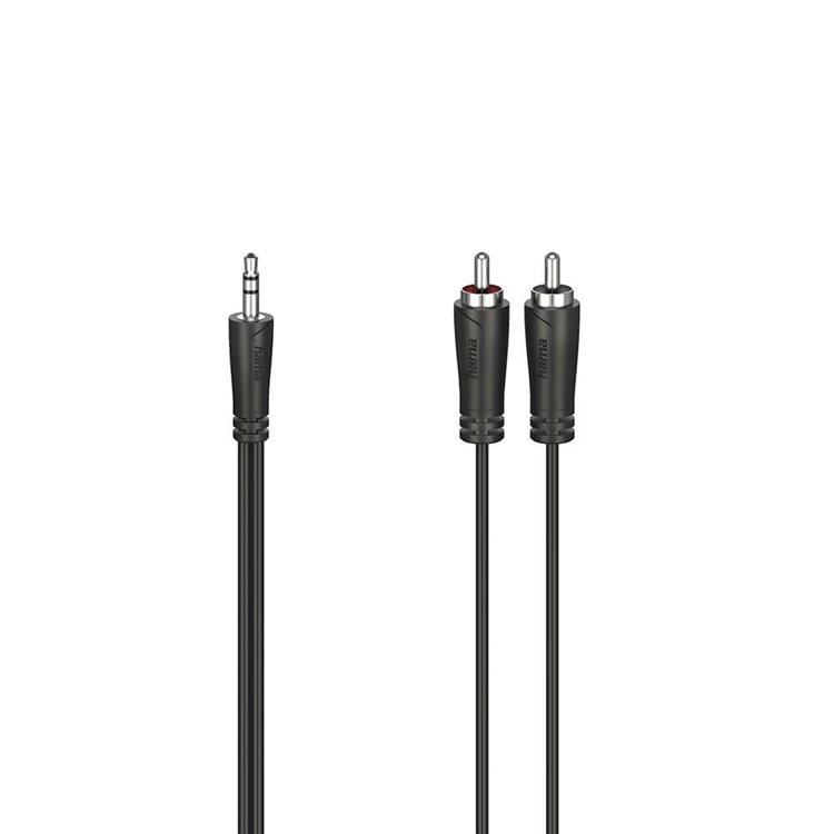 HAMA Ljud Kabel 3.5-2x RCA/3.0m - Svart | 1867 | AlltMobil