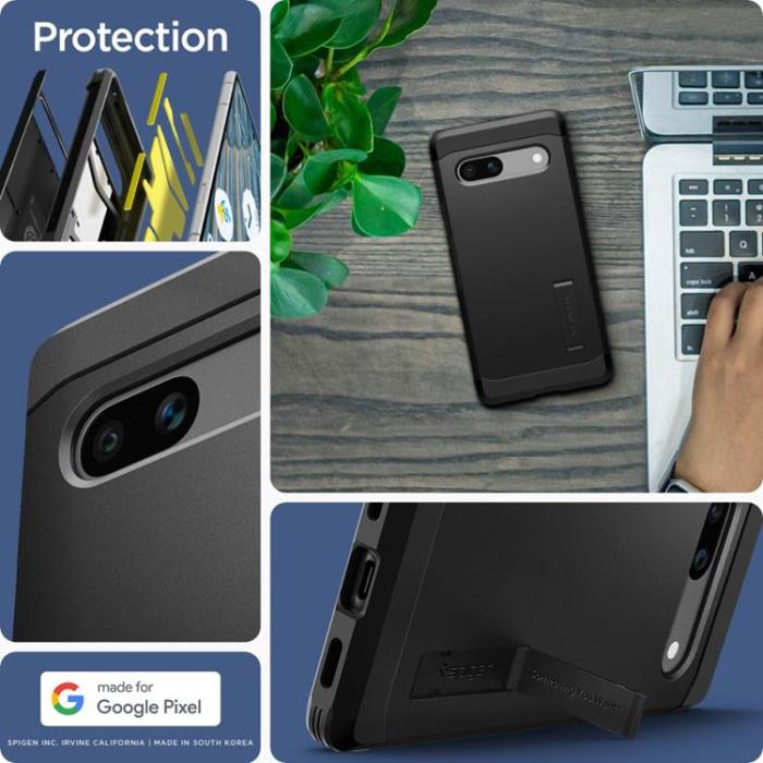 UTGATT - Spigen Google Pixel 7A Mobilskal Tough Armor - Svart