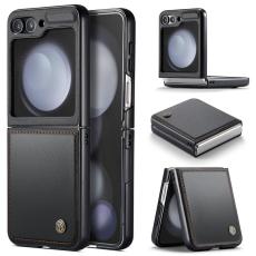 Caseme - CASEME 023 Series Samsung Galaxy Z Flip7 FE Konstl&auml;der Pl&aring;nboksfodral - Svart