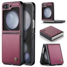 Caseme - CASEME 023 Series Samsung Galaxy Z Flip7 FE Konstl&auml;der Pl&aring;nboksfodral Vinr&ouml;d