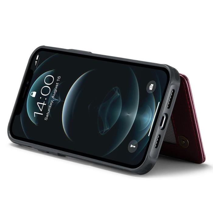 Caseme - CASEME C22 iPhone 12 Pro Max Fodral KonstLäder RFID-SkyddRöd
