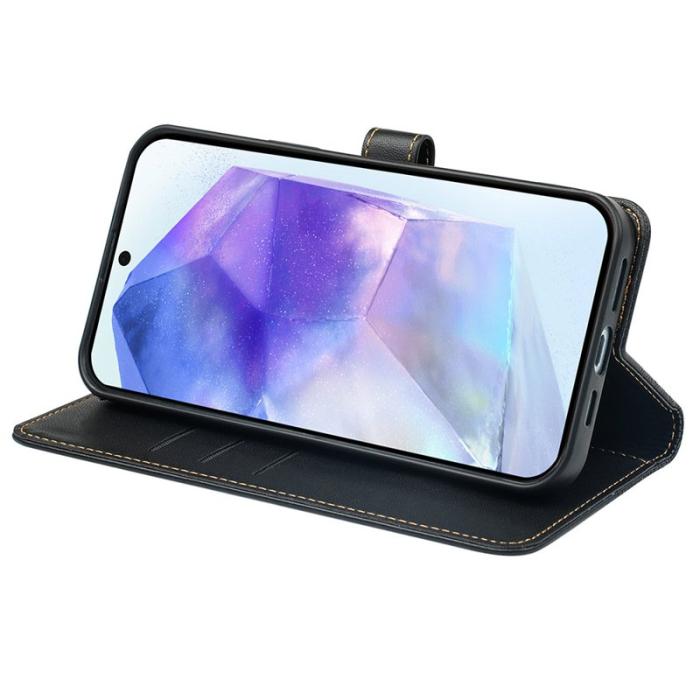 OEM - Mobilskal till Samsung Galaxy S26 Plus Magnetlås Fyrklöver KonstLäder - Svart