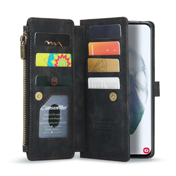 Caseme - CASEME Konstläder Plånboksfodral till Samsung Galaxy S22 5G - Svart