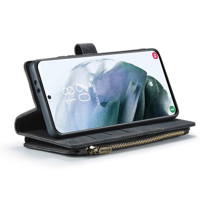 Caseme - CASEME Konstläder Plånboksfodral till Samsung Galaxy S22 5G - Svart