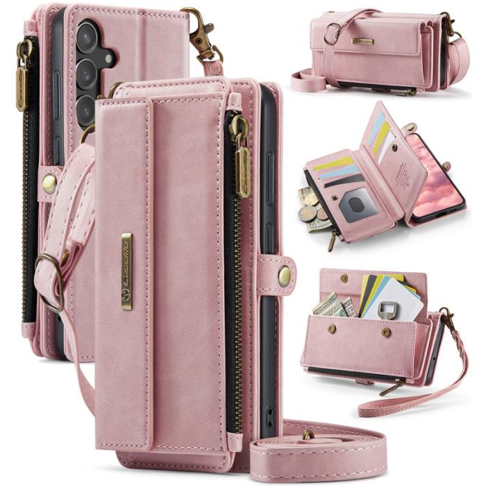 Caseme - CASEME Konstläder Plånboksfodral till Samsung Galaxy S23 FE - Rosa