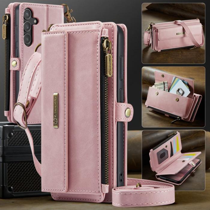 Caseme - CASEME Konstläder Plånboksfodral till Samsung Galaxy S23 FE - Rosa