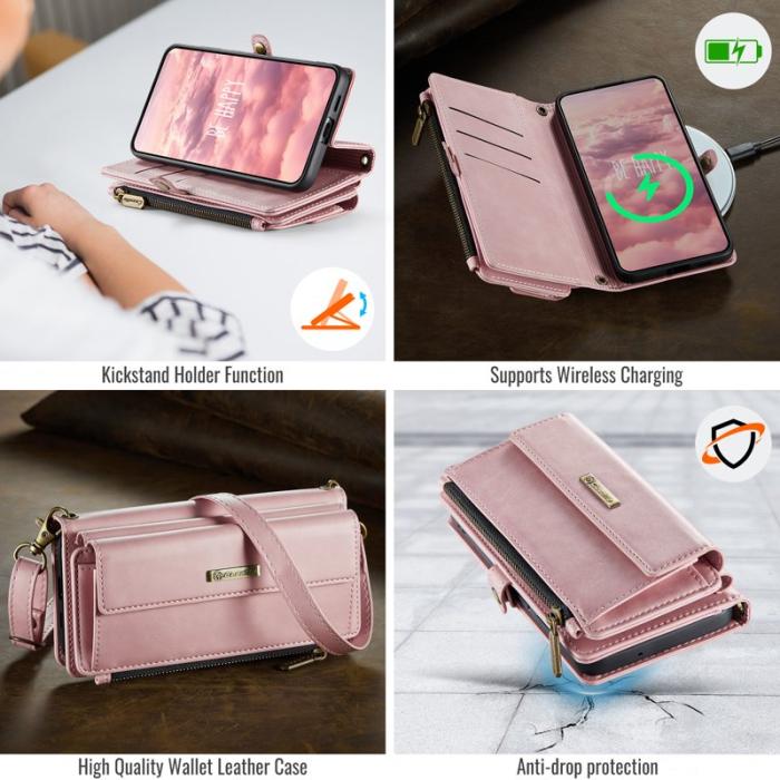 Caseme - CASEME Konstläder Plånboksfodral till Samsung Galaxy S23 FE - Rosa