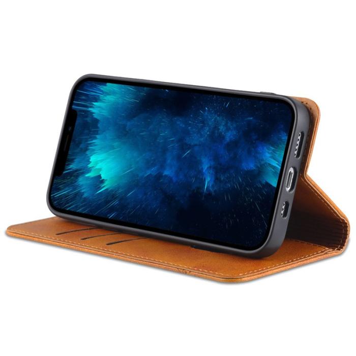 AZNS - AZNS iPhone 16 Pro Plånboksfodral Konstläder - Brun