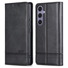 AZNS - AZNS Samsung Galaxy S25+ Pl&aring;nboksfodral Konstl&auml;der - Svart