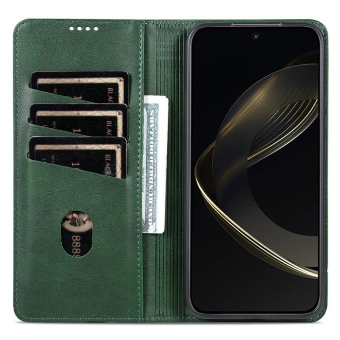 AZNS - AZNS Samsung Galaxy S25 Plånboksfodral Konstläder - Grön