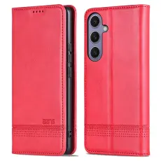 AZNS - AZNS Samsung Galaxy S25 Pl&aring;nboksfodral Konstl&auml;der - R&ouml;d
