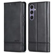 AZNS - AZNS Samsung Galaxy S25 Pl&aring;nboksfodral Konstl&auml;der - Svart