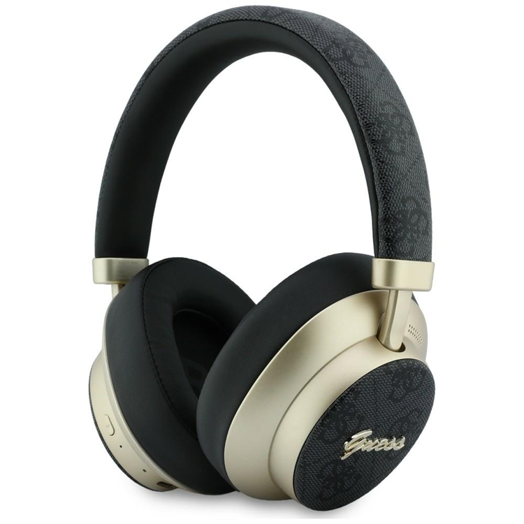 Guess On-Ear Hörlurar Bluetooth ENC 4G Gold Script Metal - Svart