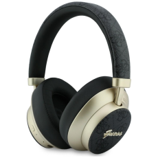 Guess - Guess On-Ear H&ouml;rlurar Bluetooth ENC 4G Gold Script Metal - Svart