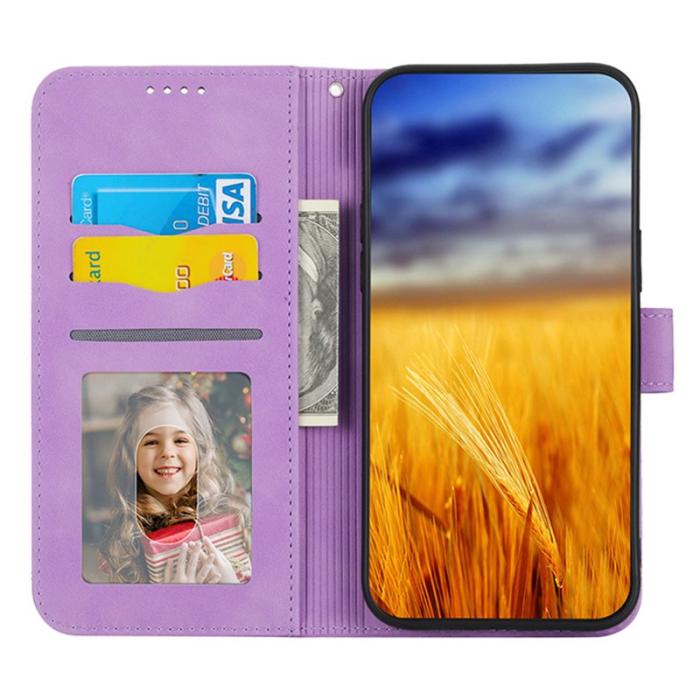 DIERFENG - DIERFENG DF-03 Plånboksfodral i Konstläder för iPhone 15 - Lila