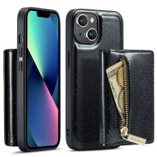 DG.MING - DG.MING M3 Series Magnetiskt Konstl&auml;der Pl&aring;nboksfodral till iPhone 13 - Svart