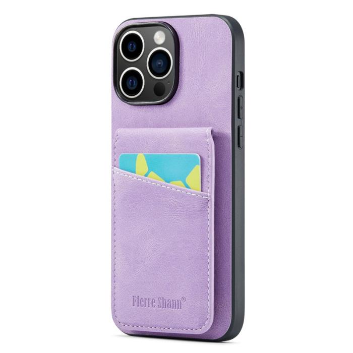 FIERRE SHANN - FIERRE SHANN för iPhone 13 Pro Fodral KonstLäder - Lila