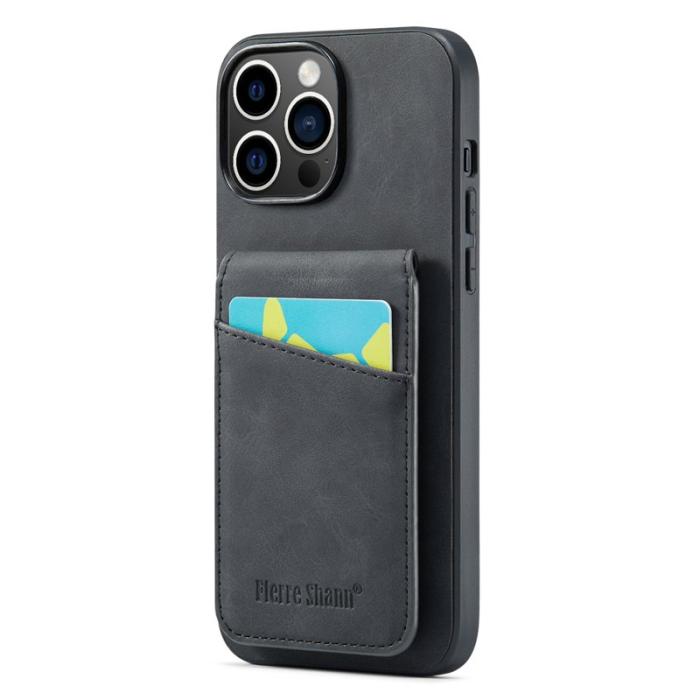 FIERRE SHANN - FIERRE SHANN för iPhone 13 Pro Fodral KonstLäder - Svart