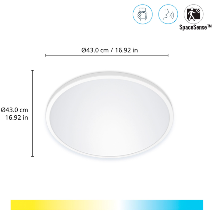 Wiz - Wiz WiFi SuperSlim Plafond Ø430 22W 2450lm Varm-kallvit